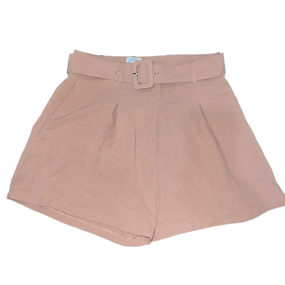 NWT Francesca's Blue Rain High Waisted‎ Shorts with Belt Size Medium
